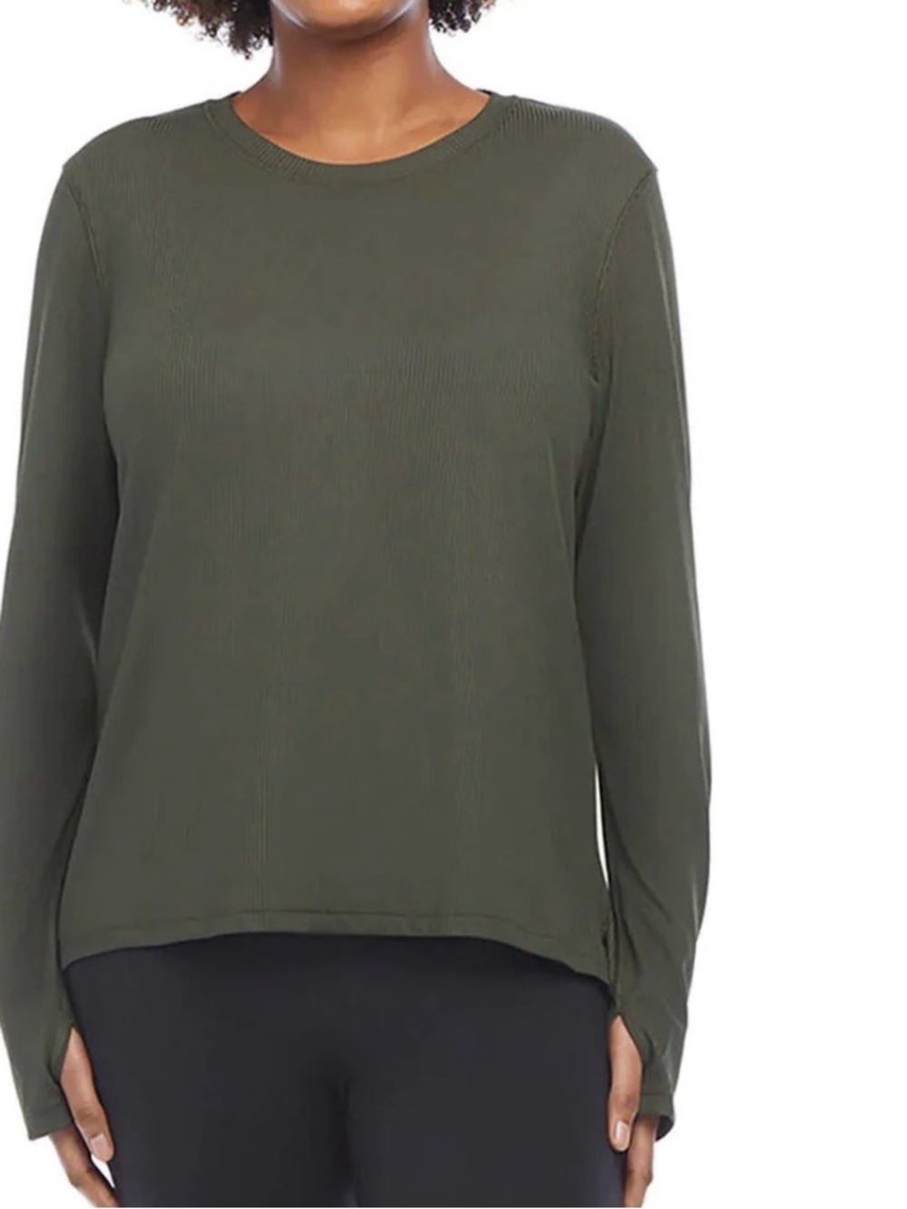 DANSKIN - Women's Ribbed Long Sleeve Shirt
